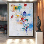 Colorful Patchwork Abstract Painting with Playful Whimsy WINK752