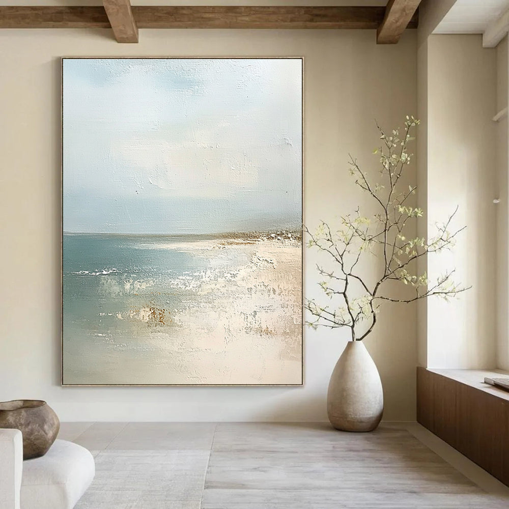Calm Coastal View - Serene Seaside Abstract Painting GAB0571