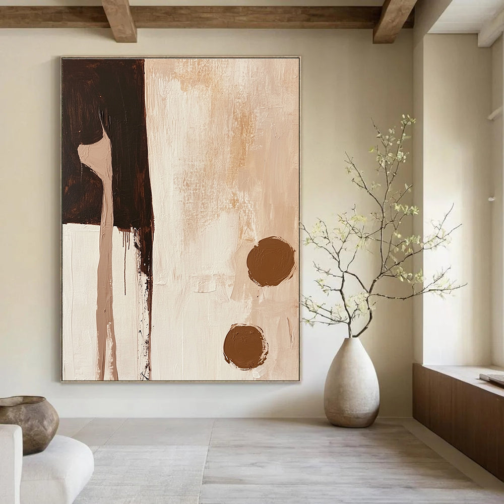 Earthy Toned Abstract Collage Painting for Rustic - Modern Cabins GAB1158