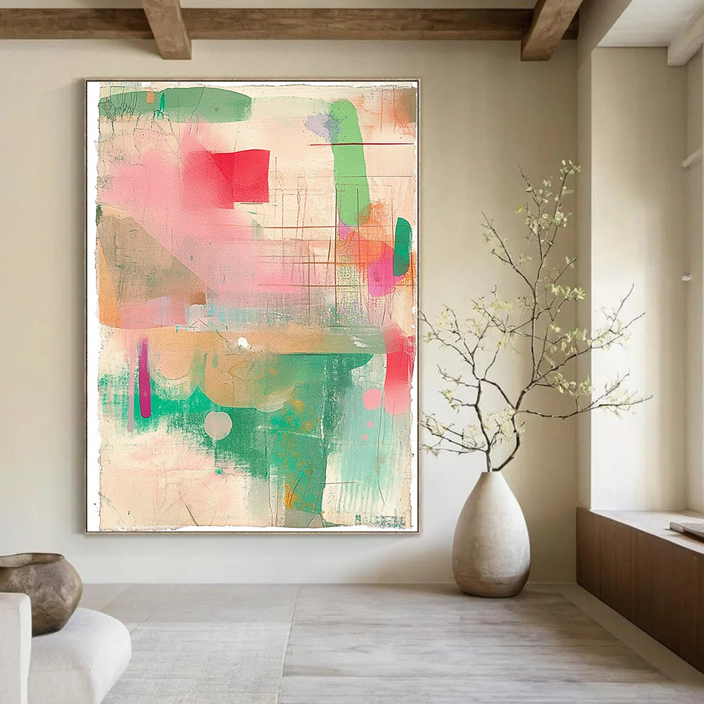 Pastel Color Fusion Softly Blended Abstract Painting GAB0245