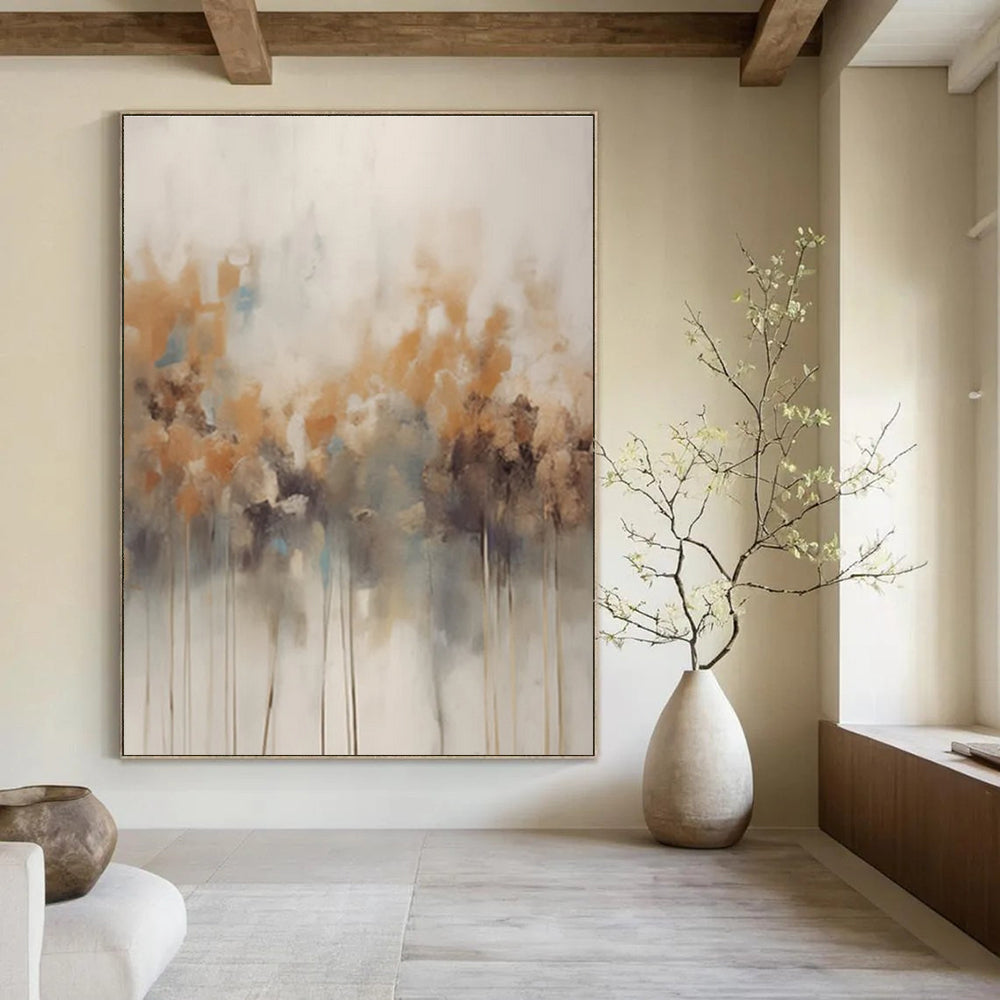 Neutral - Colored Reed - Like Abstract Painting for Spa Retreats HENG117