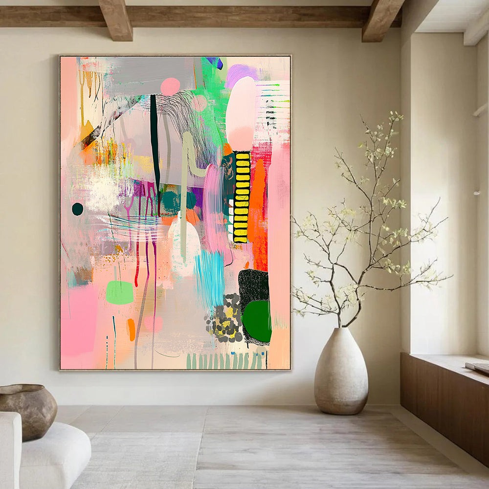 Colorful Abstract Collage Art of Energetic Expression GAB0175