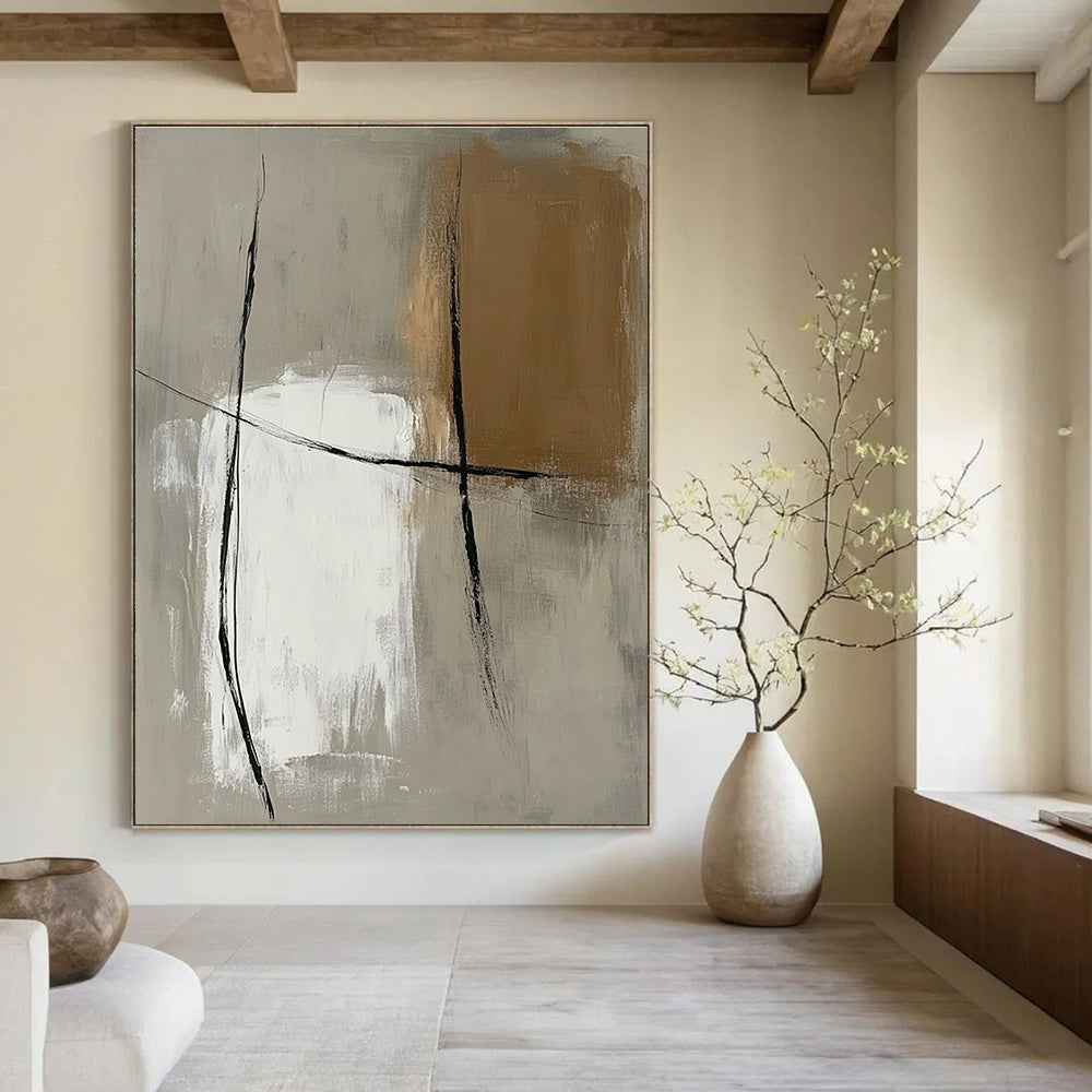 Gray and Black Abstract Painting for Industrial - Styled Lofts GAB1052