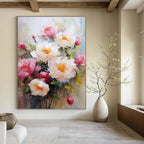 Classic Floral Bouquet Abstract Painting for Timeless Dining Rooms HENG429