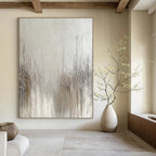 Textured Monochrome Abstract Painting for Minimalist Living Rooms GAB1260