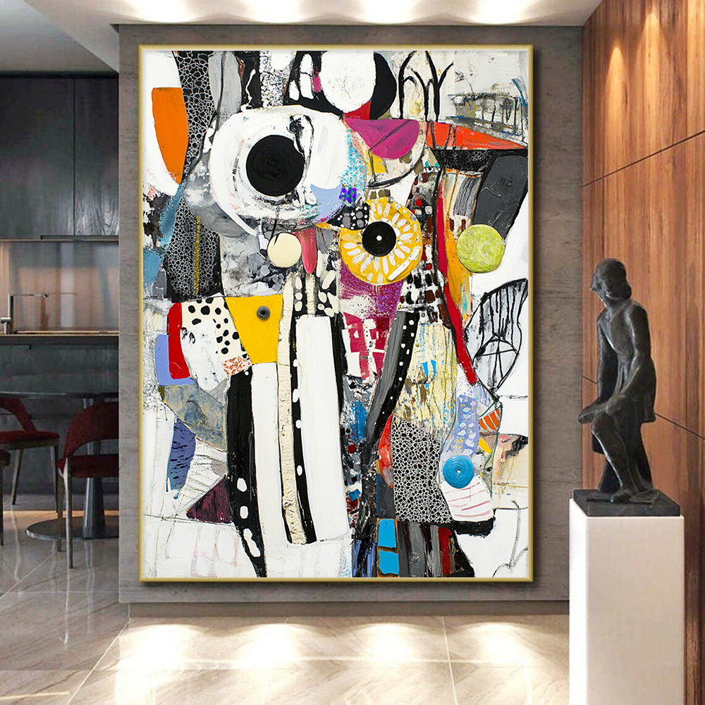 Collage - Style Abstract Painting with Eclectic Charm WINK757