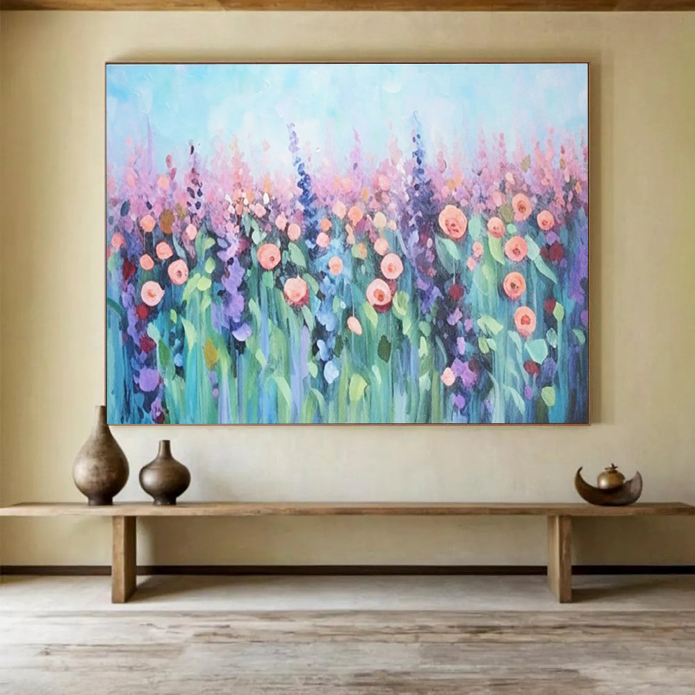 Lavender Field Abstract Painting for Wellness - Oriented Spaces YHT229