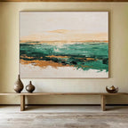 Gold - Accented Sea Abstract Painting ABS240