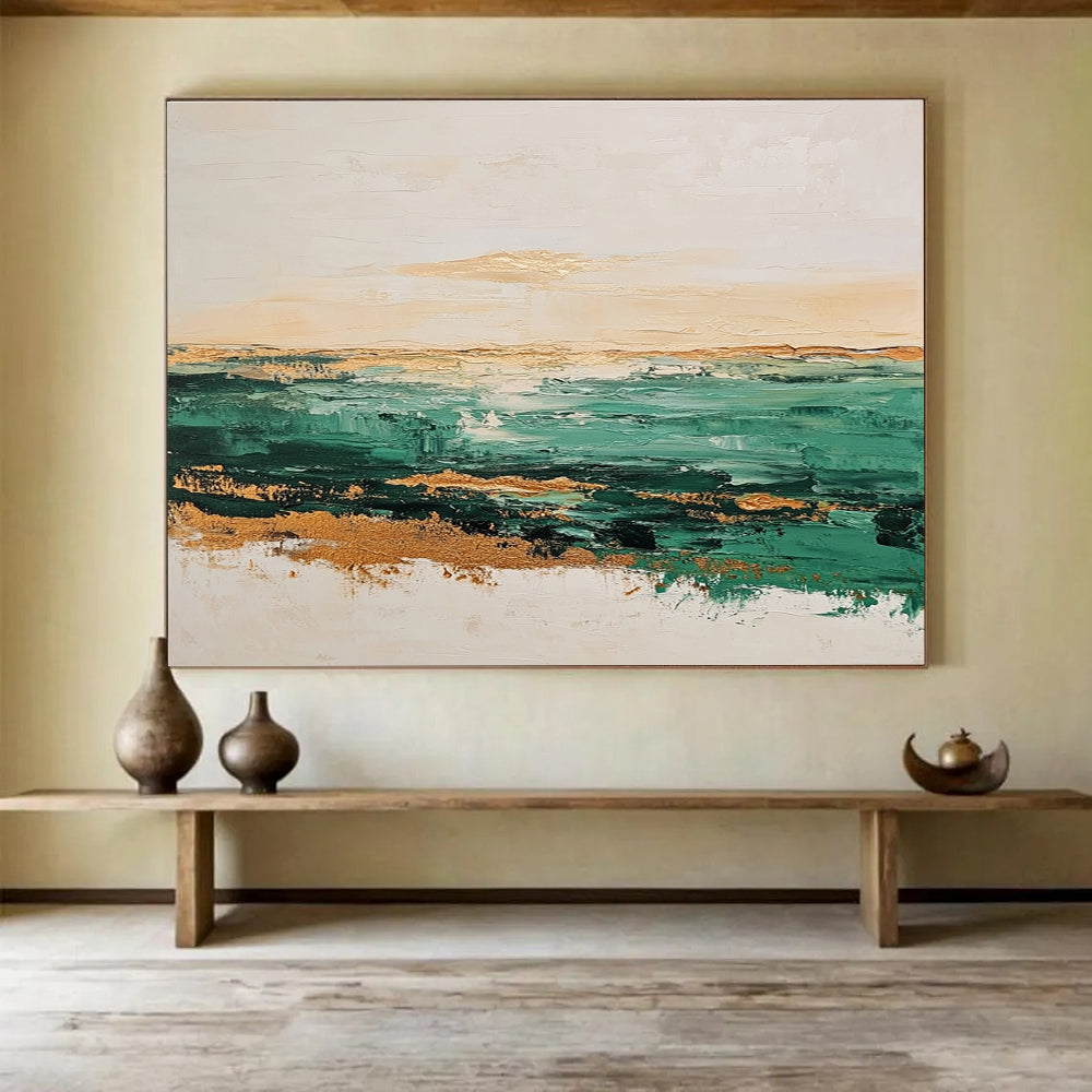 Gold - Accented Sea Abstract Painting ABS240