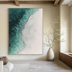 Turquoise Beach Abstract Painting for Tropical - Themed Resorts GAB1019