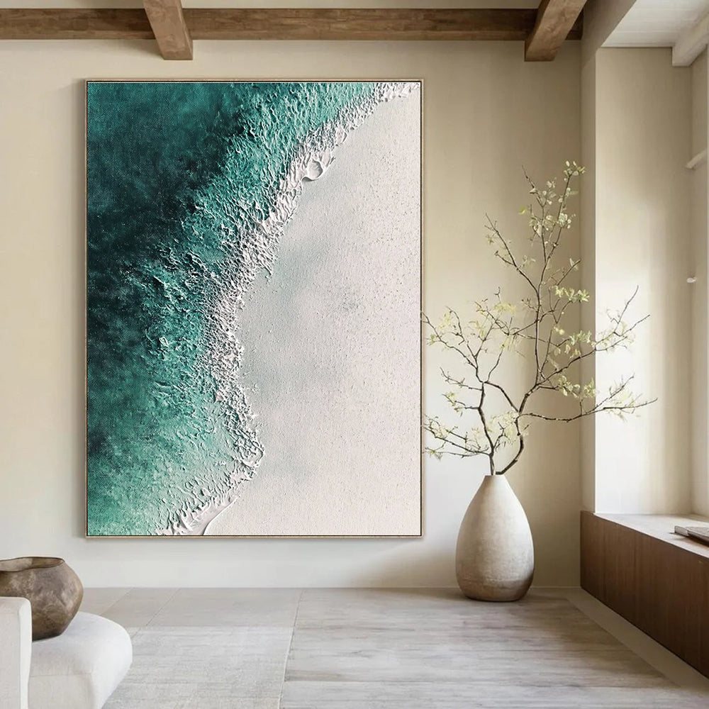 Turquoise Beach Abstract Painting for Tropical - Themed Resorts GAB1019