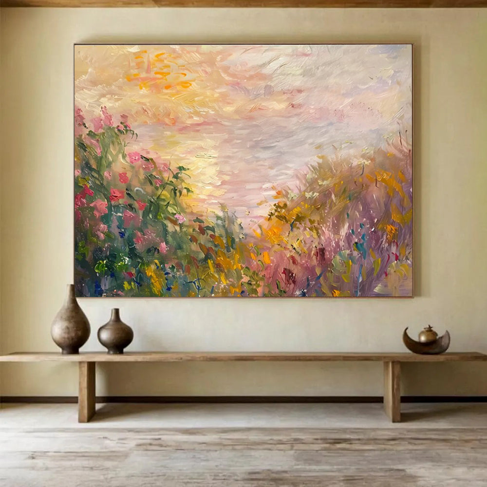 Flower Field Abstract Painting for Garden - Themed Cafes YHT195