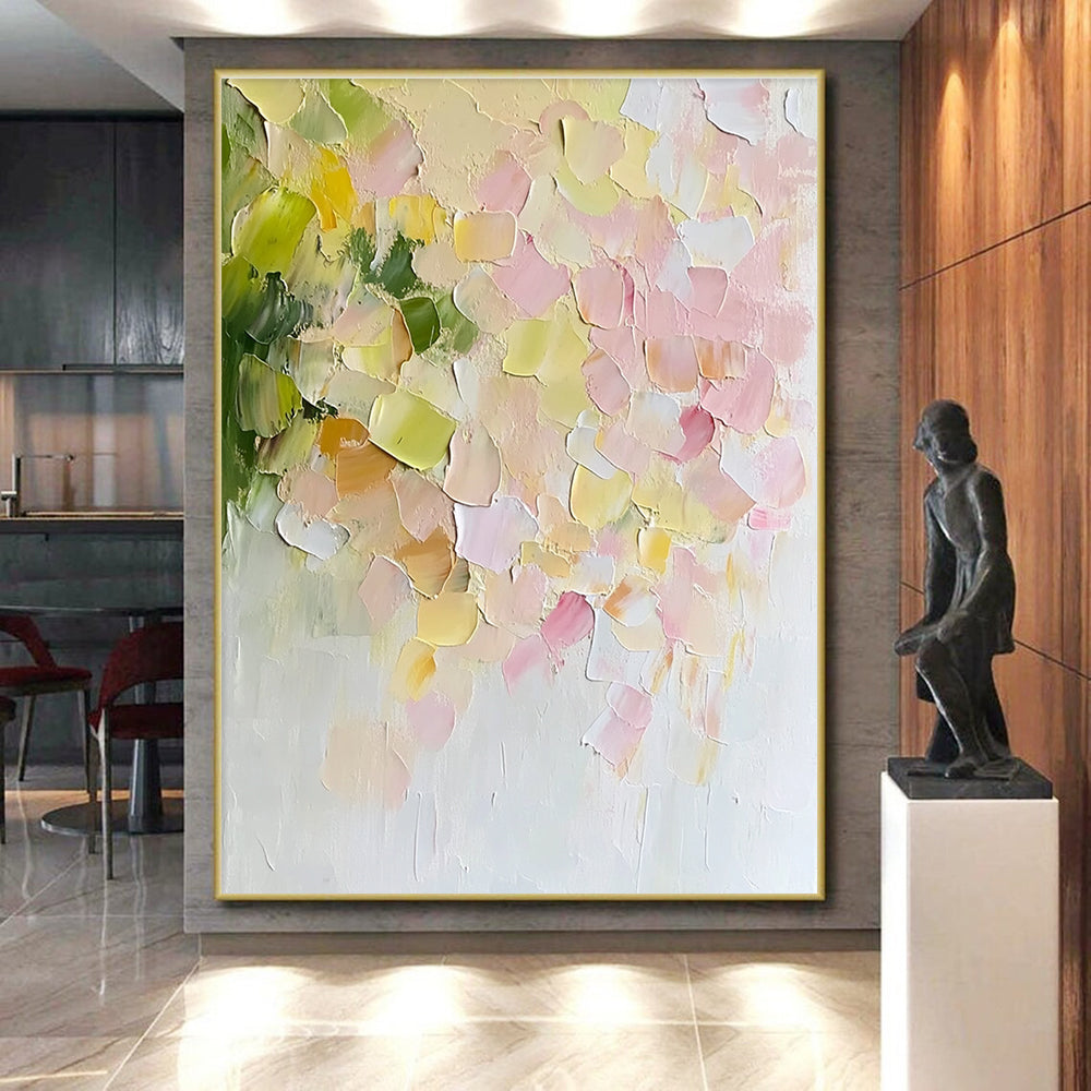 Textured Abstract Blossoms Painting with Tactile Beauty WINK415