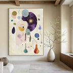 Whimsical Abstract Face Creative Abstract Painting for Eclectic Homes GAB1396