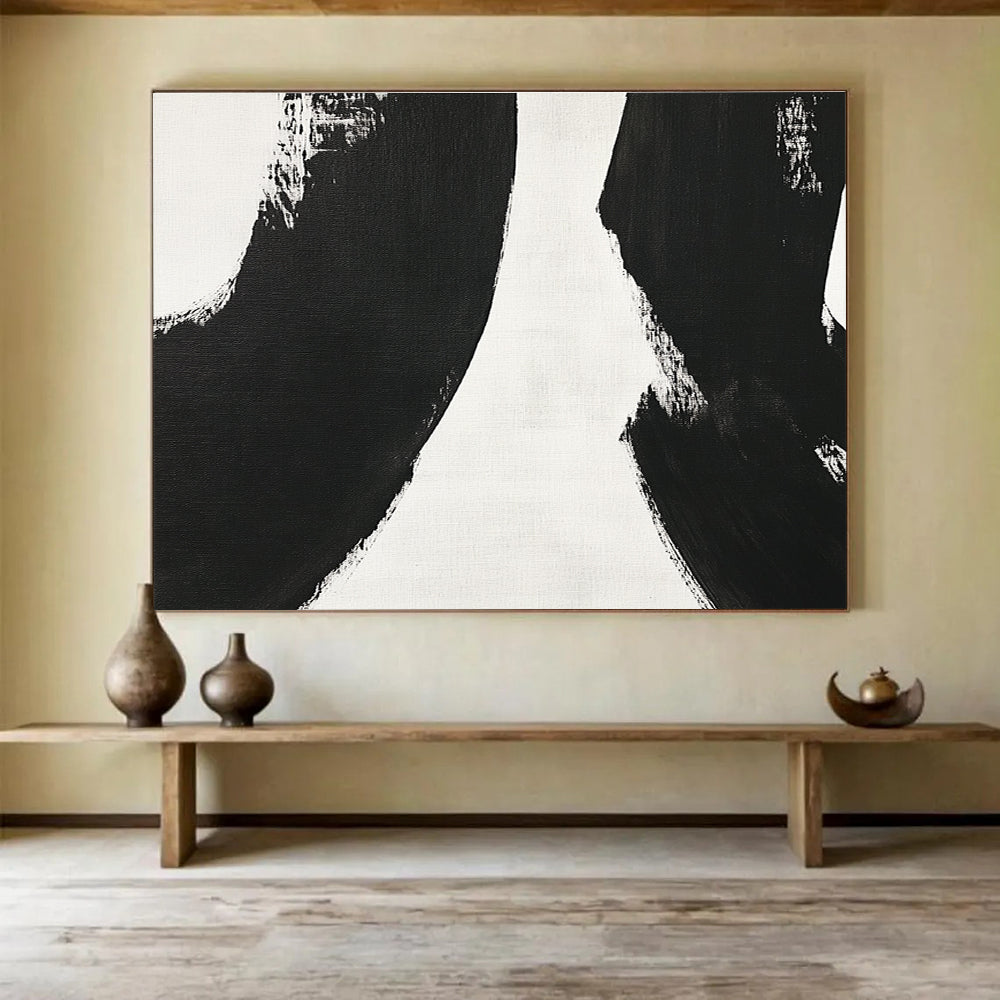 Black - White Abstract Forms  Minimalist Drama ABS031