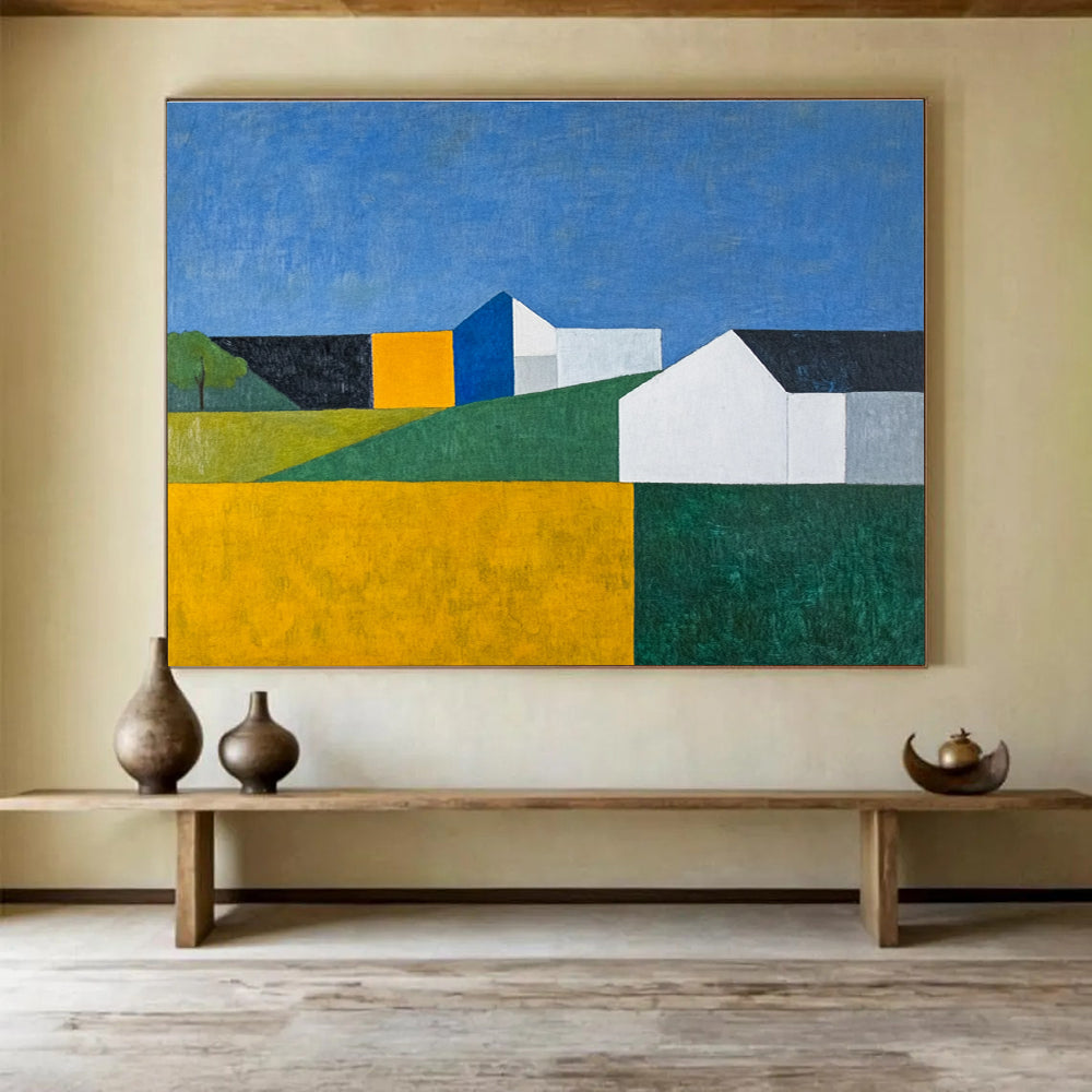 Colorful Rural Landscape Abstract  Vibrant Countryside ABS102