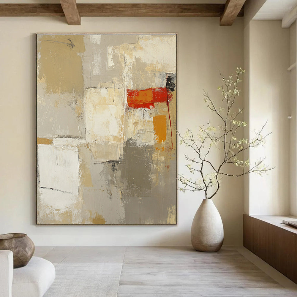Neutral Tones Abstract Painting for Minimalist - Styled Living Rooms GAB1091