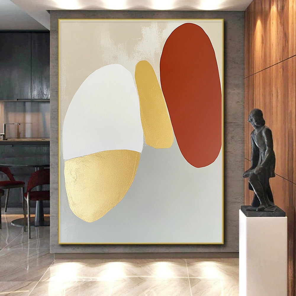 Color - Block Abstract Painting with Metallic Accents WINK874