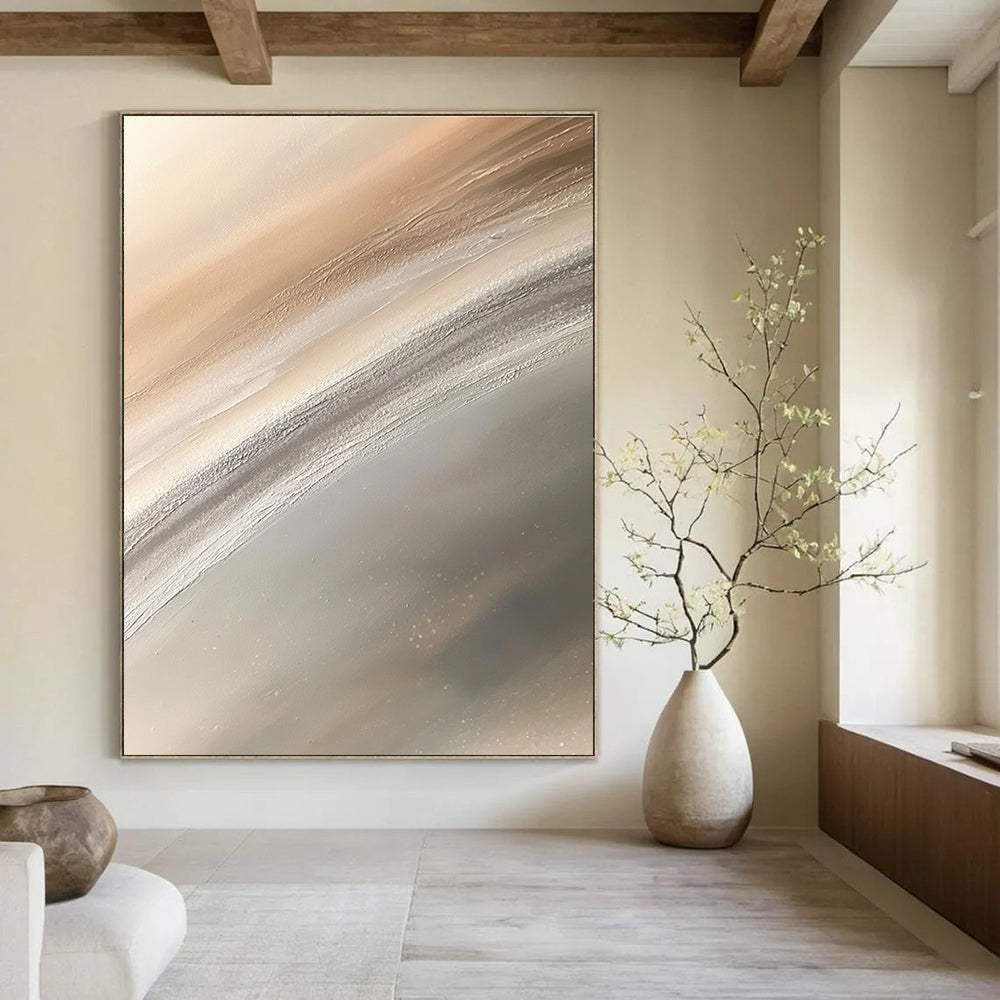 Soft Abstract Gradient Painting for Minimalist Bedrooms GAB1169