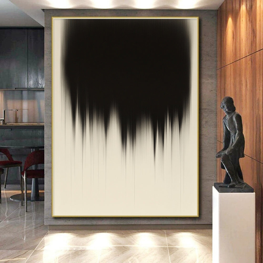Fading Black Form Abstract Painting with Subtle Transience WINK182
