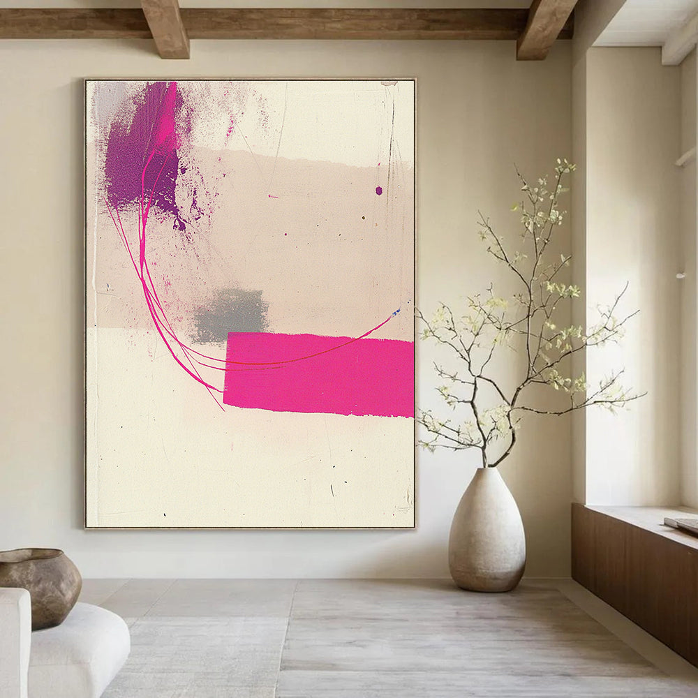 Pink and Purple Strokes Expressive Abstract Painting GAB0340