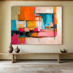 Abstract Interior Scene Painting with Vibrant, Modern Spatial Energy ABS500
