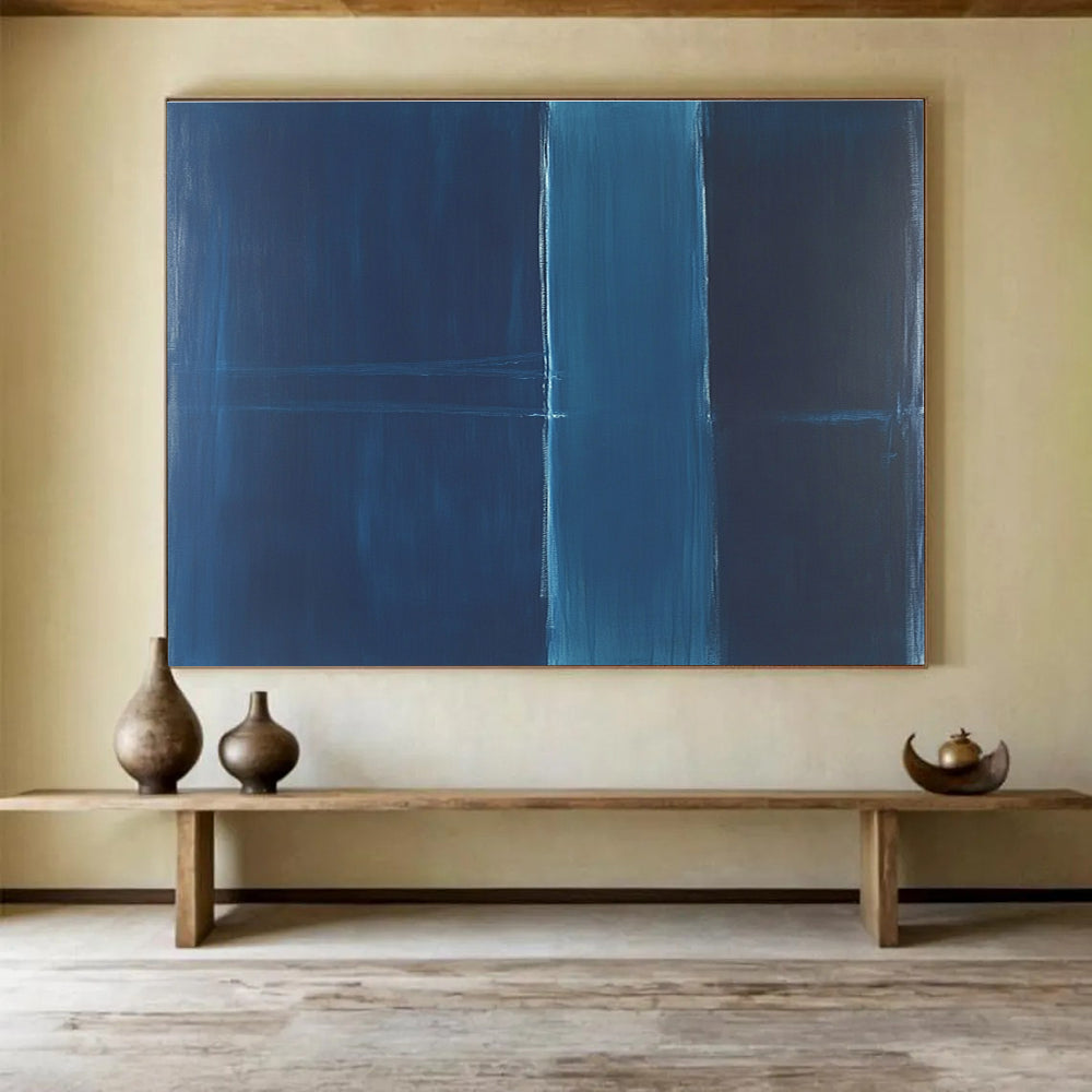 Monochromatic Blue Abstract  Deep Calm ABS106