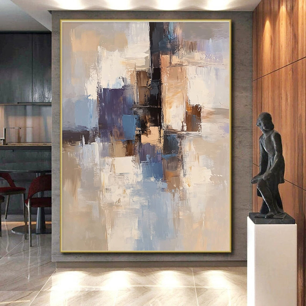 Blue Brown Abstract Painting with Urban Sophistication WINK772