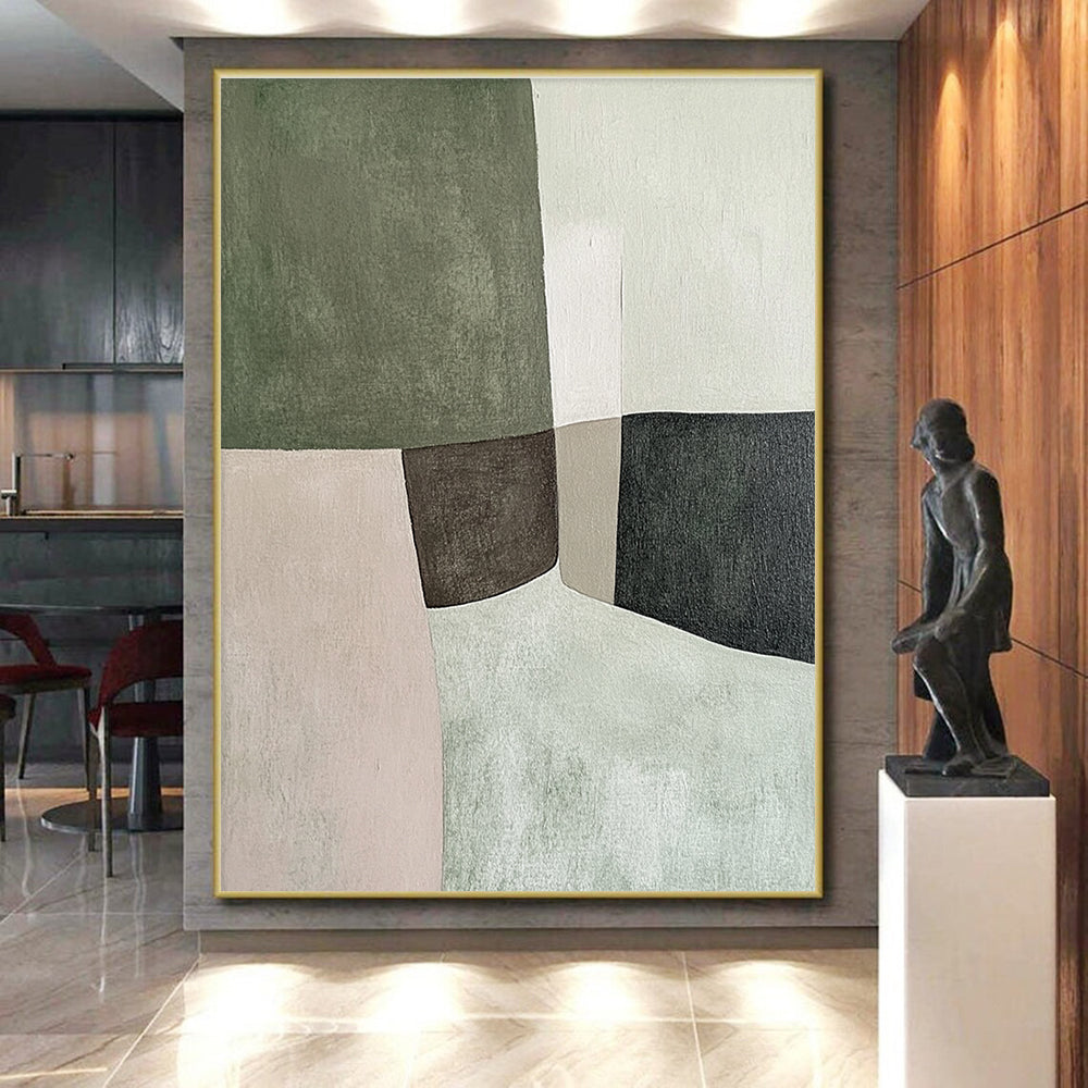 Neutral Block Abstract Painting with Subtle Harmony WINK789
