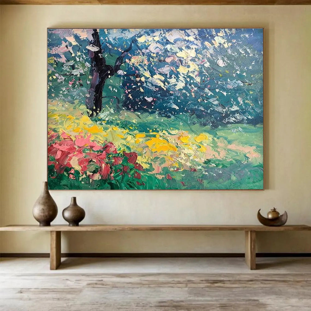 Garden Blossom Abstract Painting for Botanical Garden Cafes YHT464