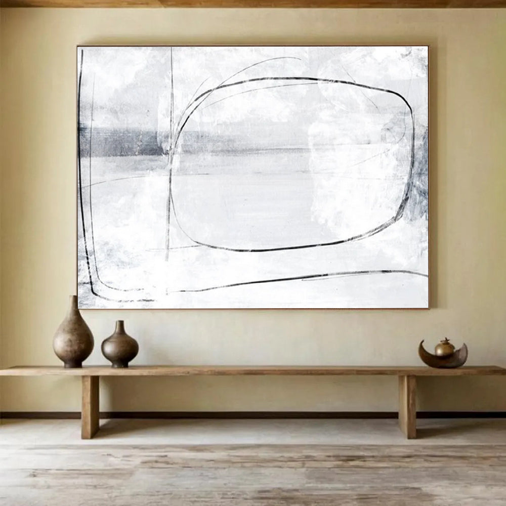 Minimalist Line Abstract Painting for Modern Offices YHT140