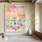 Colorful Dots and Stripes Abstract Painting of Joyful Rhythm GAB0179