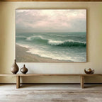 Realistic Sea Waves: Capturing Ocean’s Power and Grace Abstract Painting ABS156