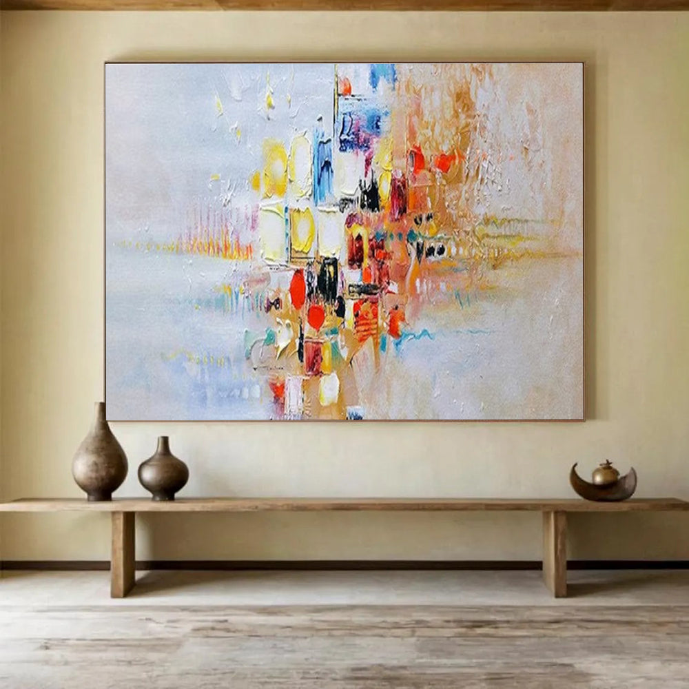 Colorful Abstract Cityscape Painting for Urban Lofts YHT180