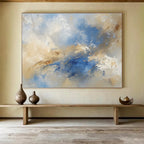 Soft Blue - Beige Abstract Landscape - Inspired Painting ABS181