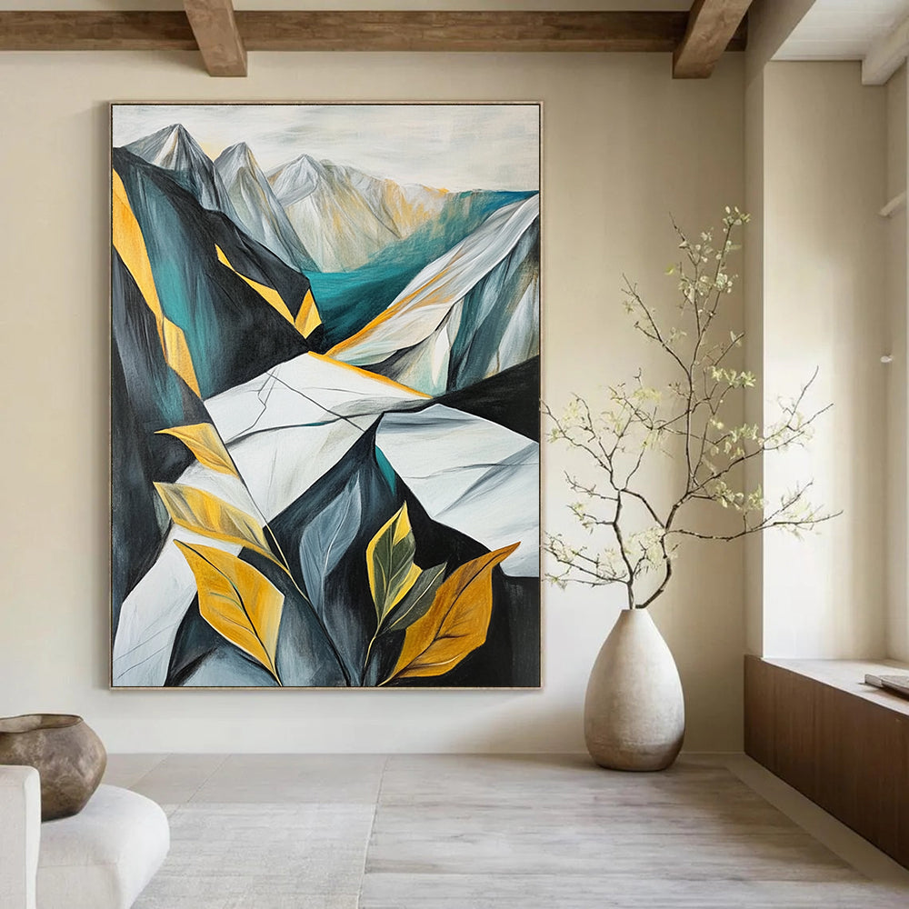 Geometric Mountainscape - Stylized Landscape Abstract Painting GAB0622