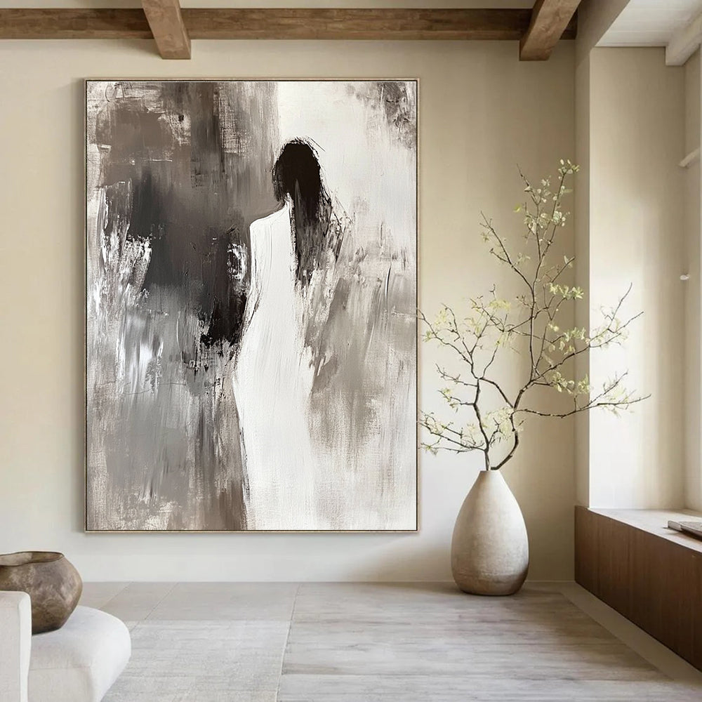 Silhouette in Gray Abstract Painting for Minimalist Studies GAB1105