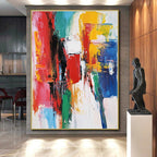 Color Block Abstract Painting with Bold Vibrancy WINK786