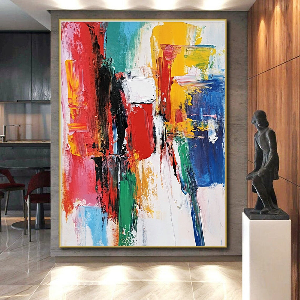Color Block Abstract Painting with Bold Vibrancy WINK786
