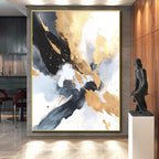 Gold Black Blue Abstract Painting with Luxe Mystery WINK736