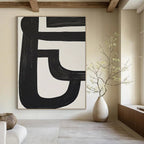 Black and White Line Abstract Painting for Minimalist Galleries GAB0846