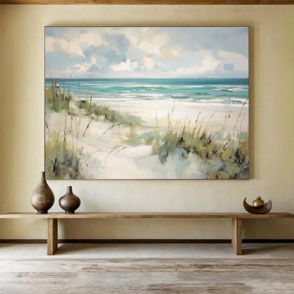Coastal Beach Abstract Painting for Seaside Resort Lobbies YHT401