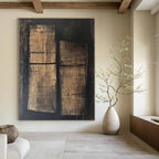 Textured Dark Abstract Painting for Industrial - Style Home Theaters GAB1176