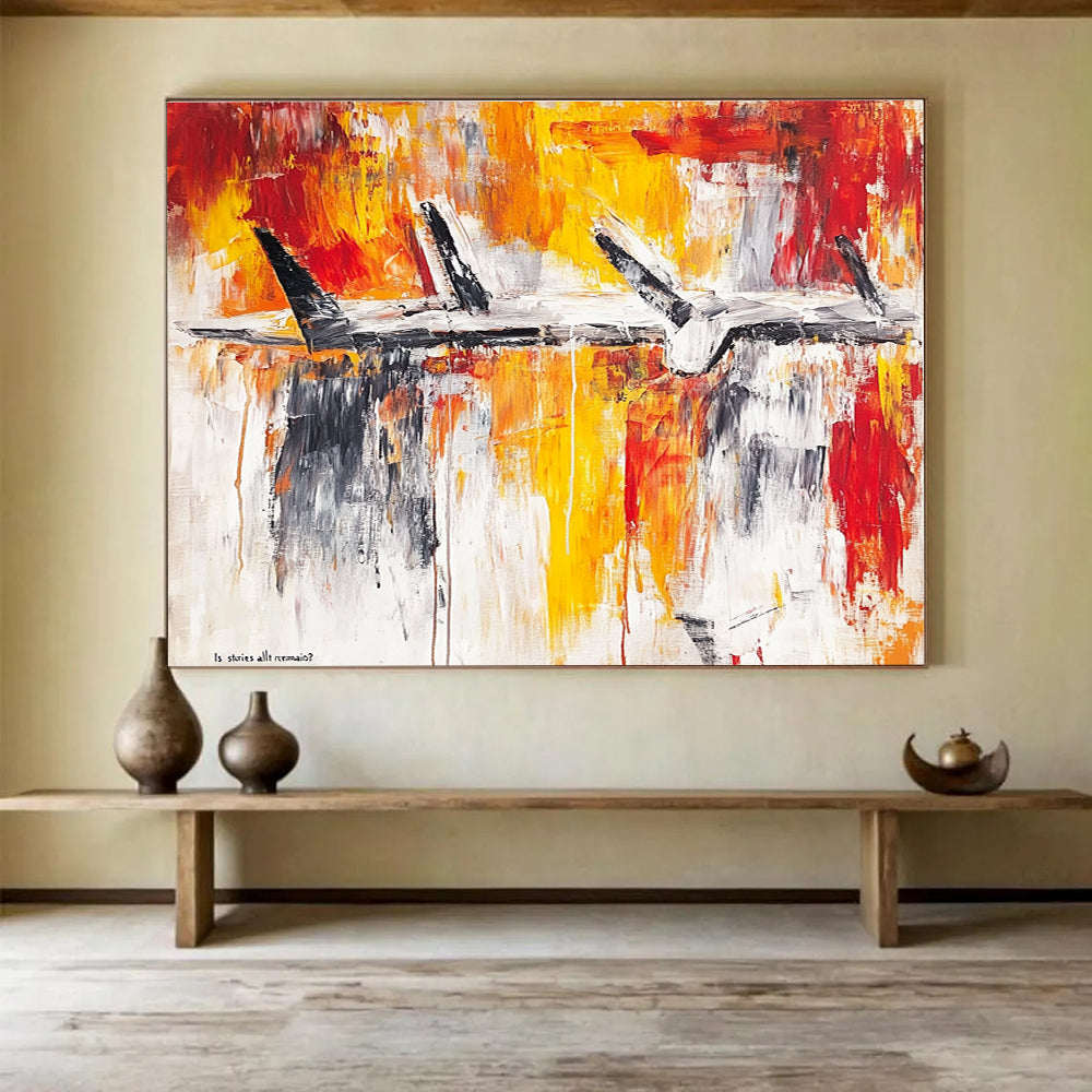 Abstract Aircraft Painting with Dynamic, Industrial Energy ABS497