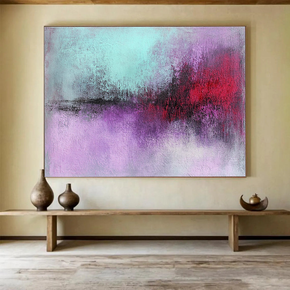 Purple and Red Abstract with Blended Edges Abstract Painting ABS378