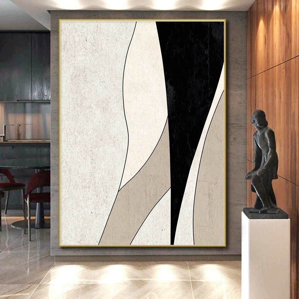 Minimalist Curved Lines Abstract Painting with Gentle Flow WINK058