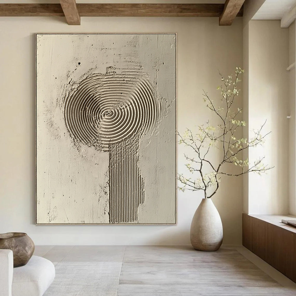 Textured Circles and Lines Abstract Painting for Contemporary Art Galleries GAB1346