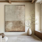 Beige and Brown Textured Abstract Painting for Timeless Living Rooms HENG513