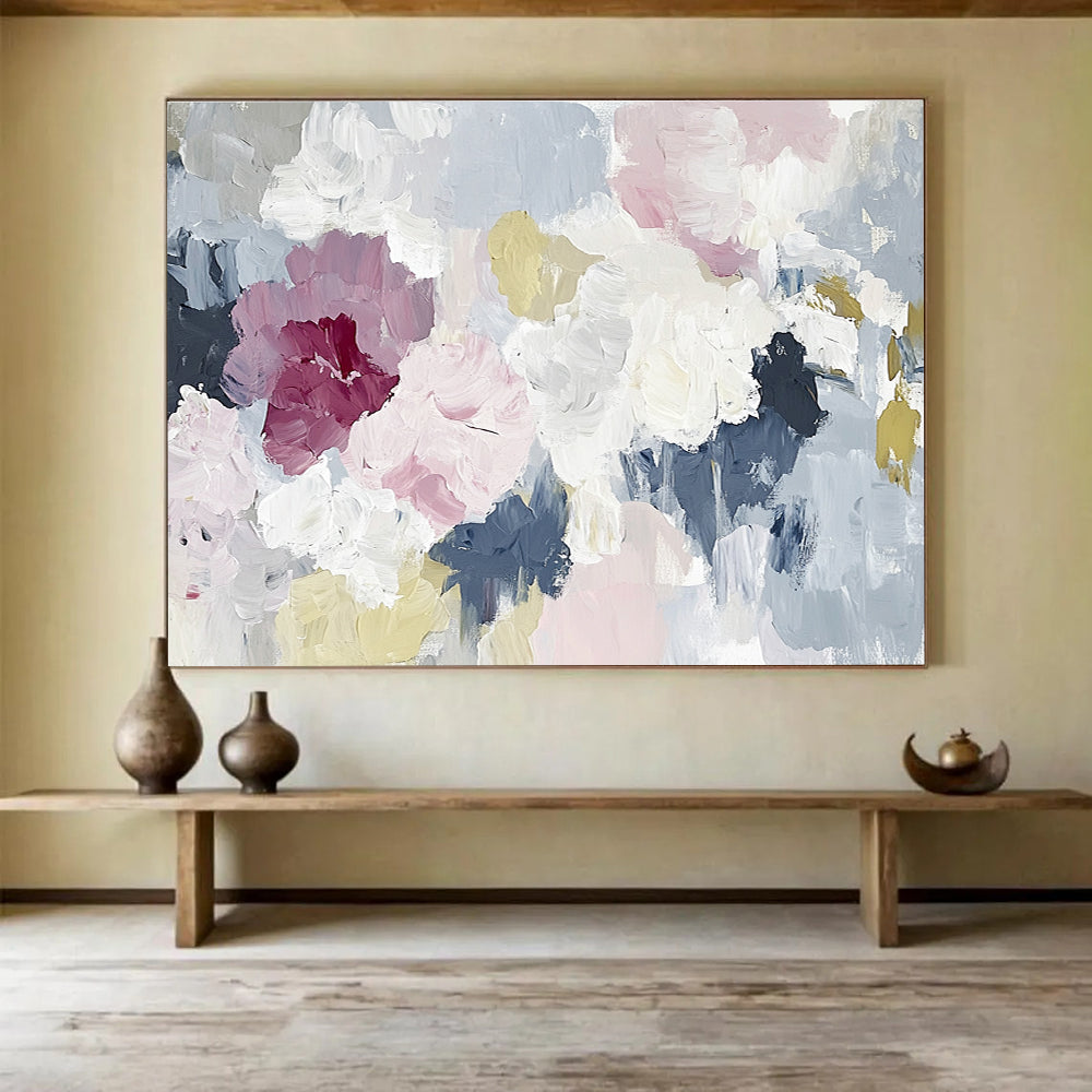 Soft - Colored Floral Abstract Painting ABS210