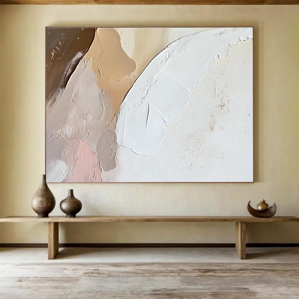 Pastel - Toned Textured Shapes with Soft Hues Abstract Painting ABS328